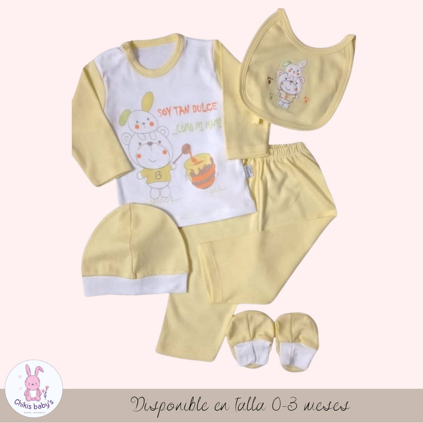 Ajuar set polo animalitos