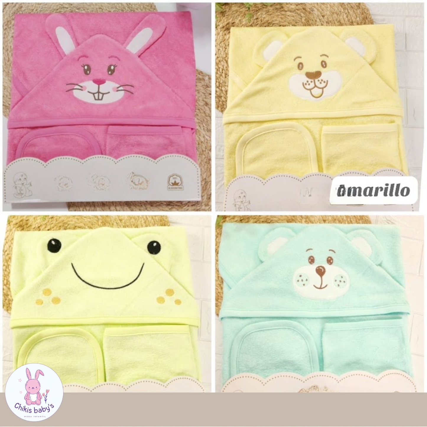 Toalla carita angelitos