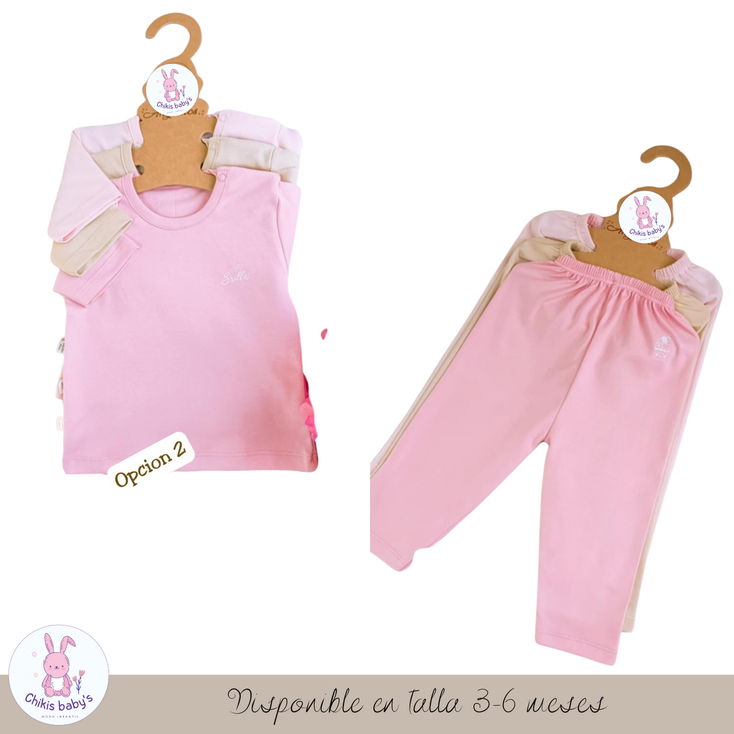 Set x6 polo y pantalon color entero T2