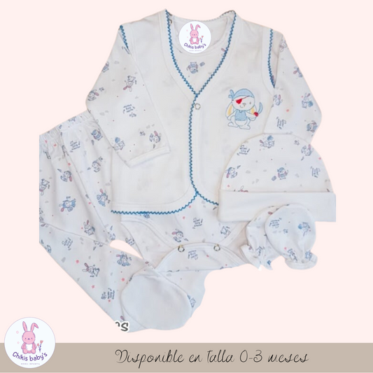 Ajuar jersin body estampado