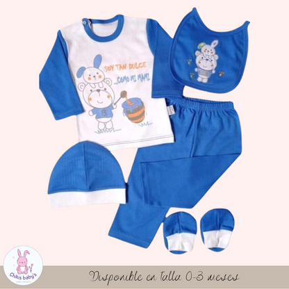 Ajuar set polo animalitos