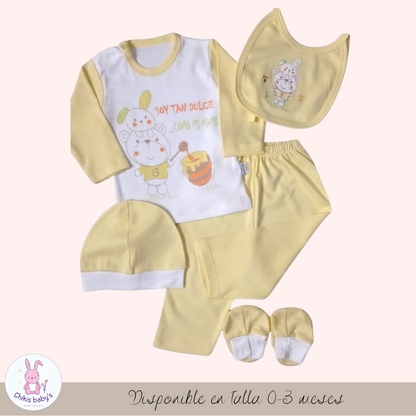 Ajuar set polo animalitos