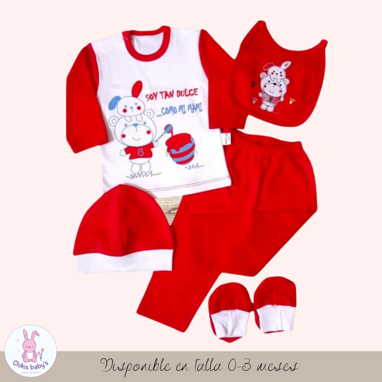 Ajuar set polo animalitos