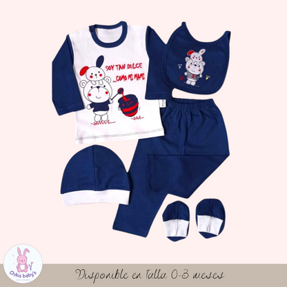 Ajuar set polo animalitos