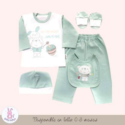 Ajuar set polo animalitos