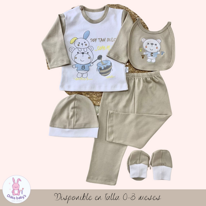 Ajuar set polo animalitos