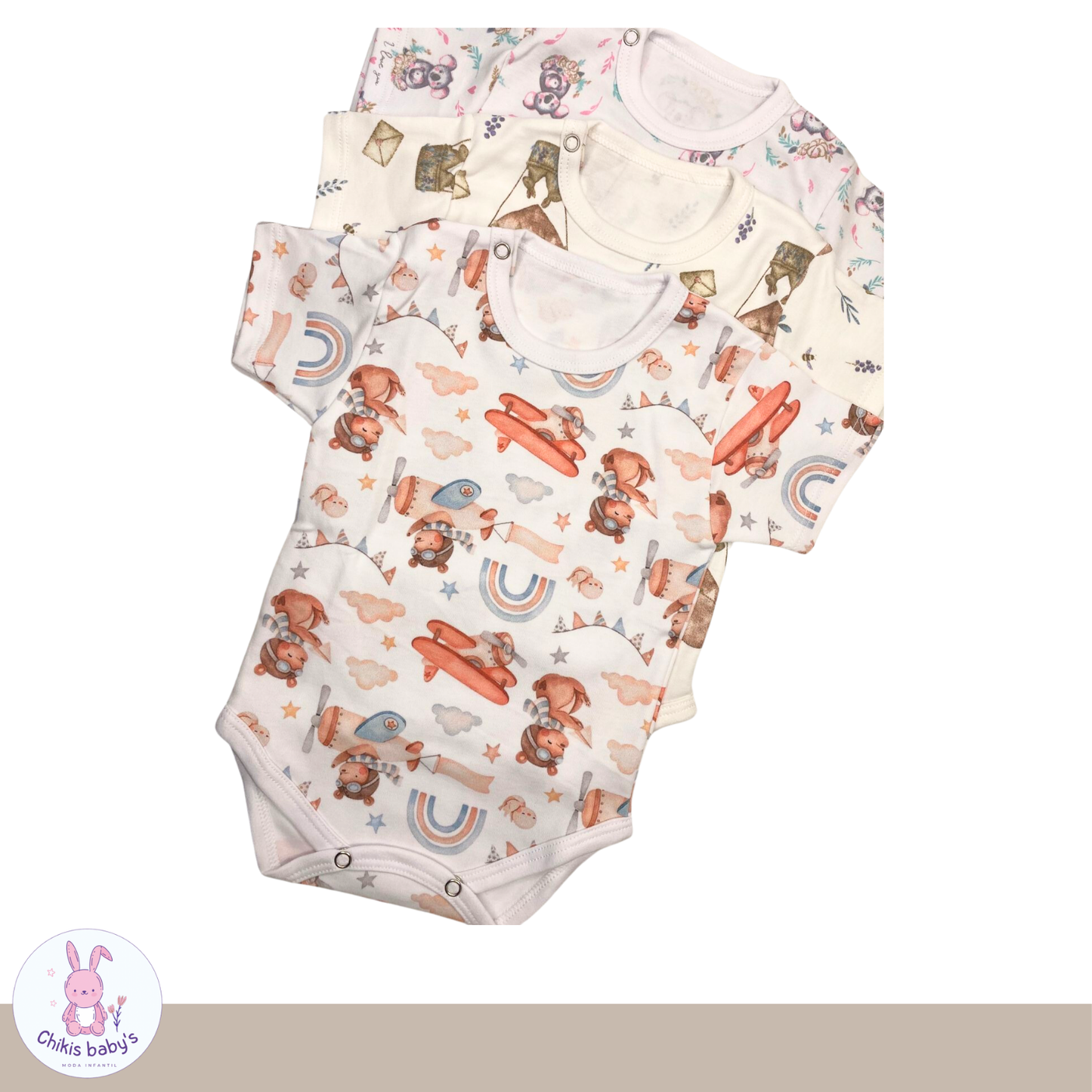 Set de bodys estampados