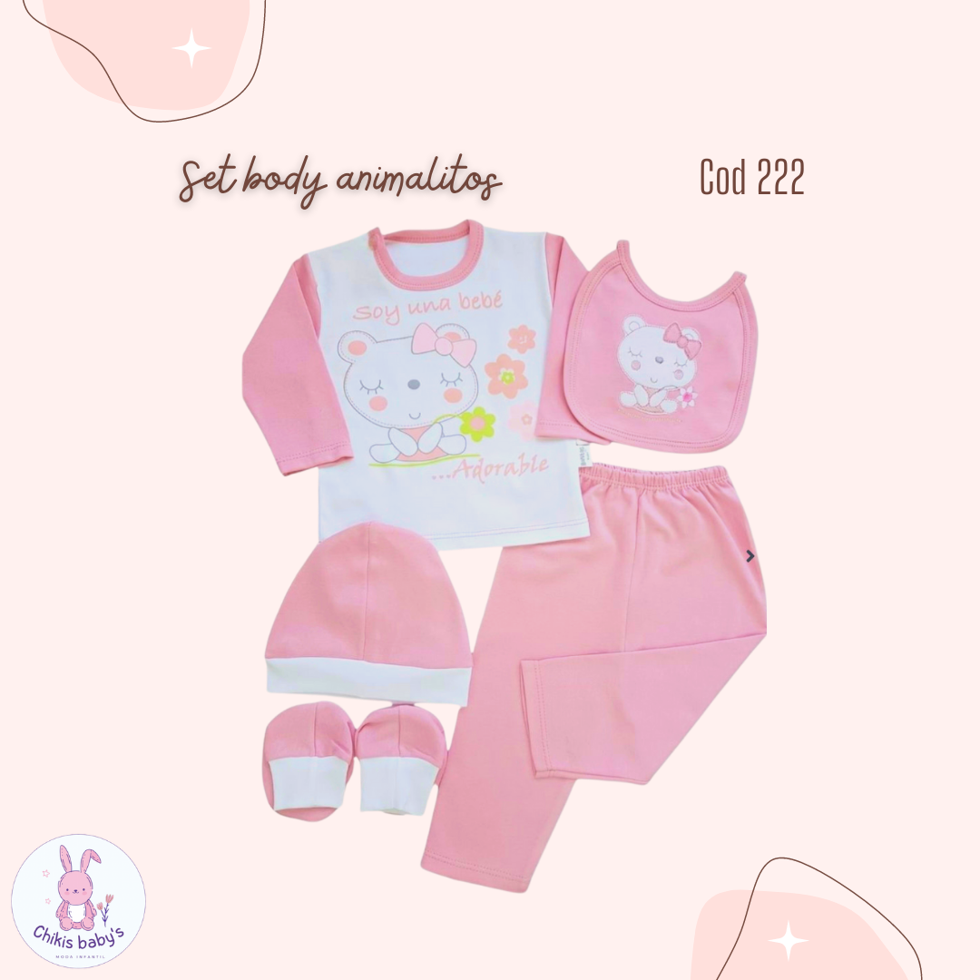 Ajuar set polo animalitos