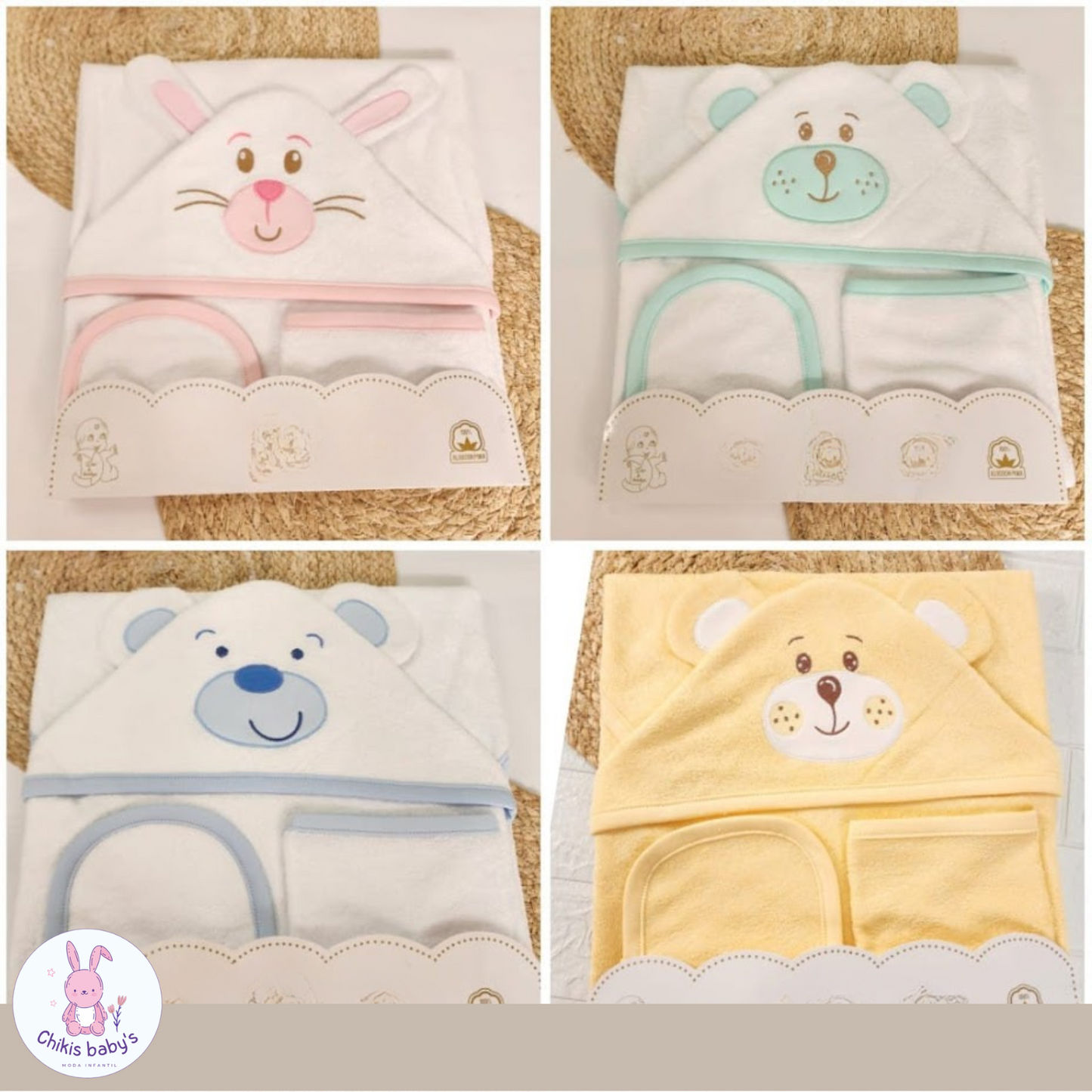 Toalla carita angelitos