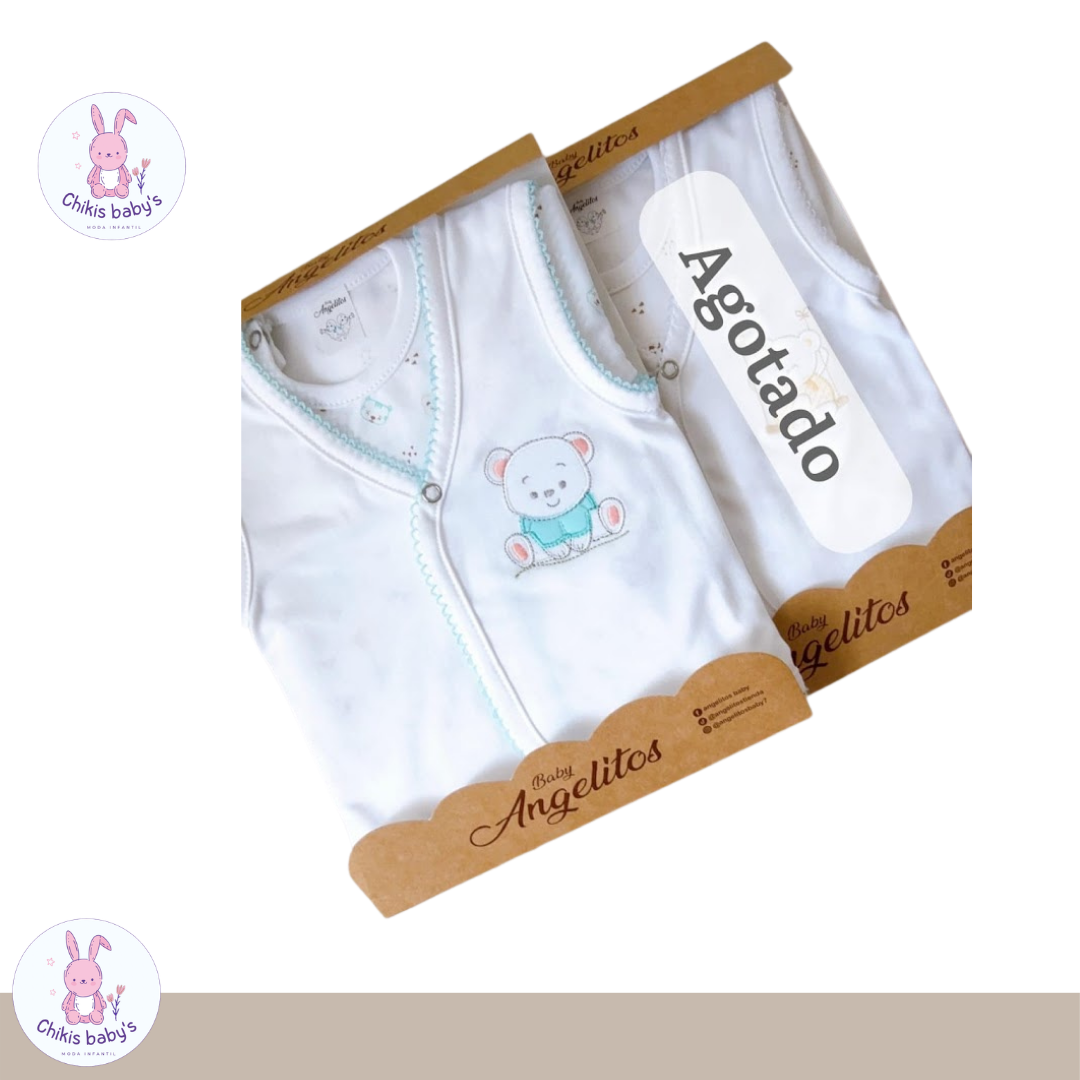 Ajuar Angelitos Body estampado/Chaleco Blanco