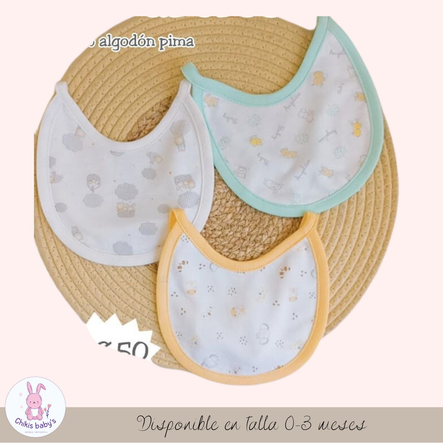 Baberos estampados x3