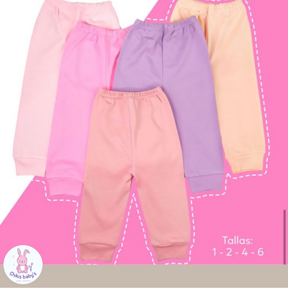 Pantalones con basta color entero x3