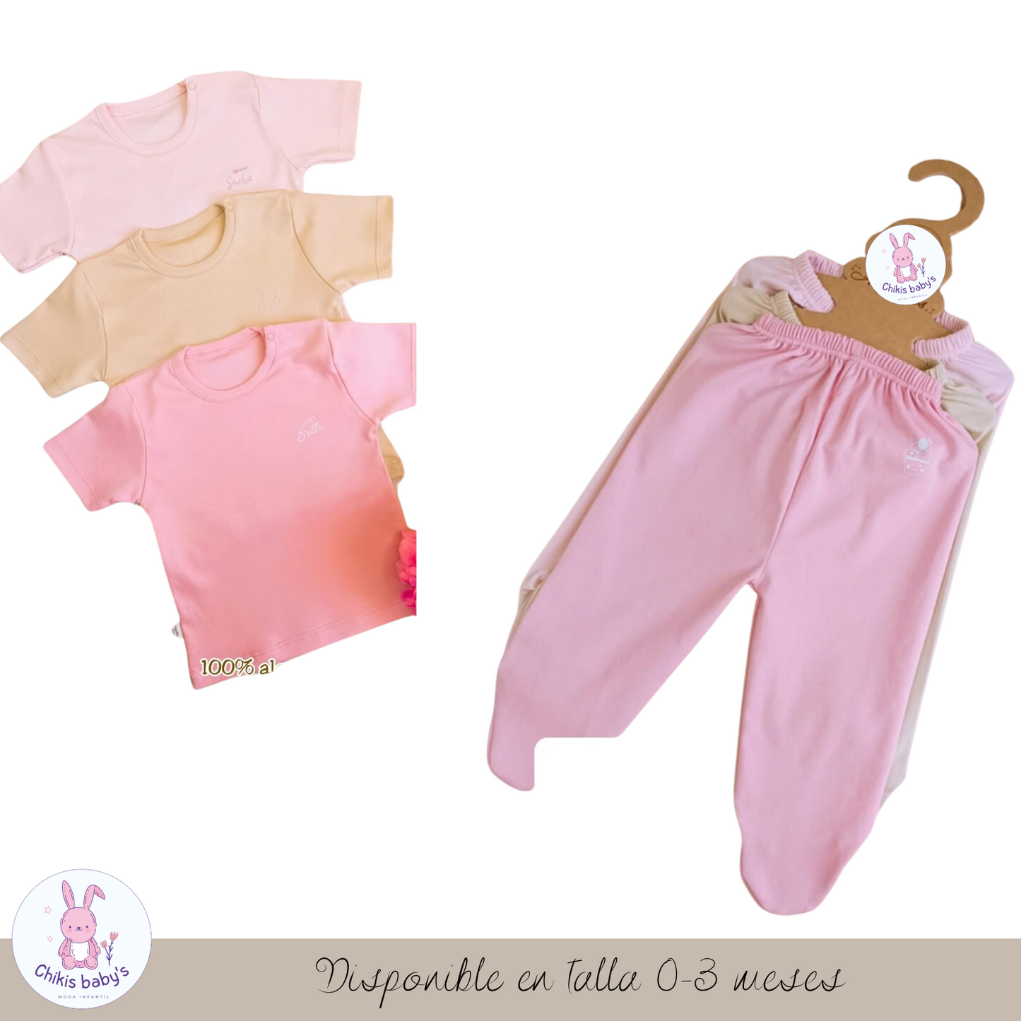 Set x6 polo y pantalon color entero T1