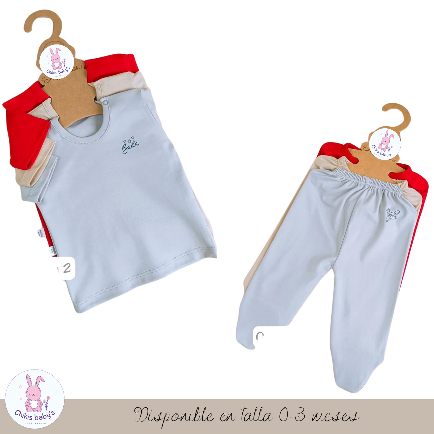 Set x6 polo y pantalon color entero T1