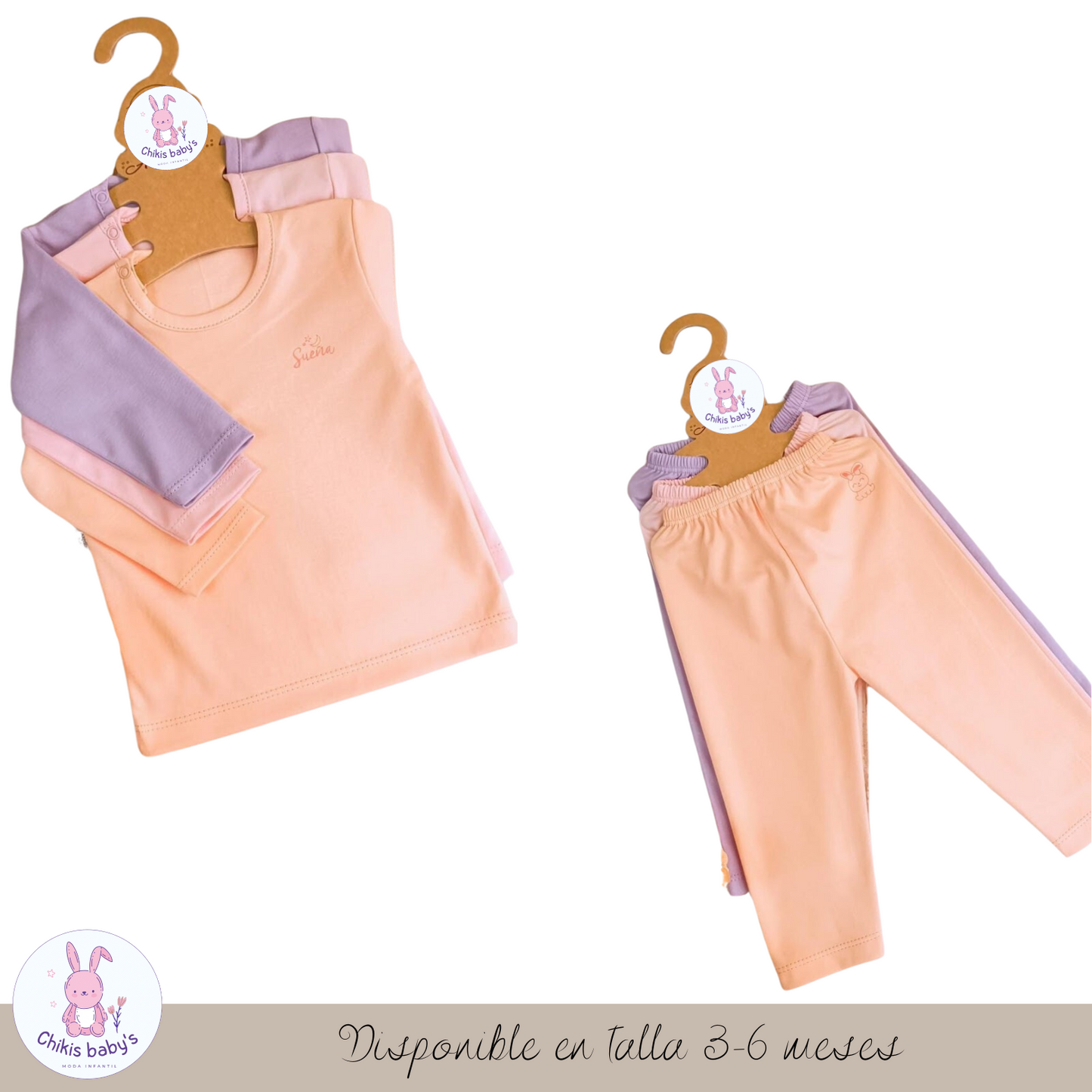 Set x6 polo y pantalon color entero T2
