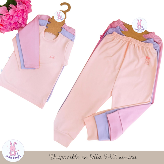 Set x6 polo y pantalon color entero T4