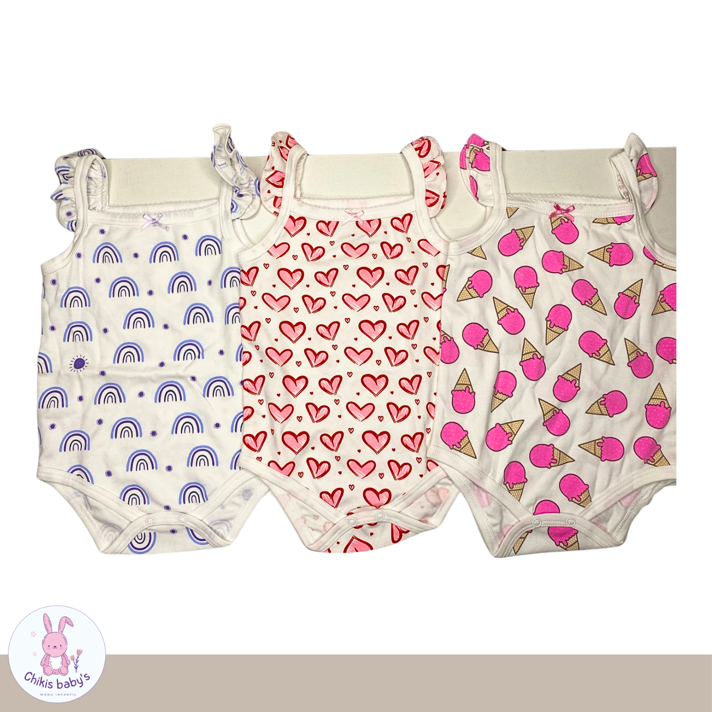 Body alitas estampado x3 unidades