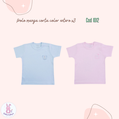 Polo manga corta color entero x3