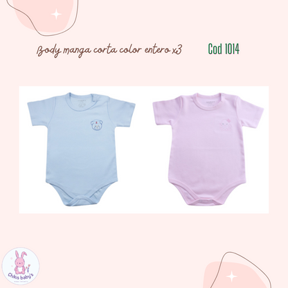 Body manga corta color entero x3