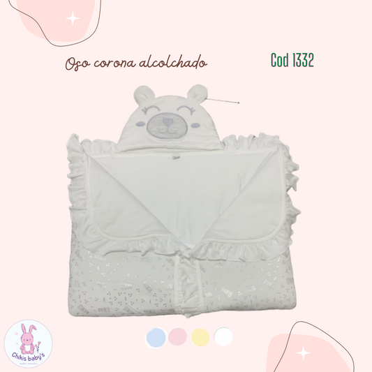 Colcha oso corona alcolchado