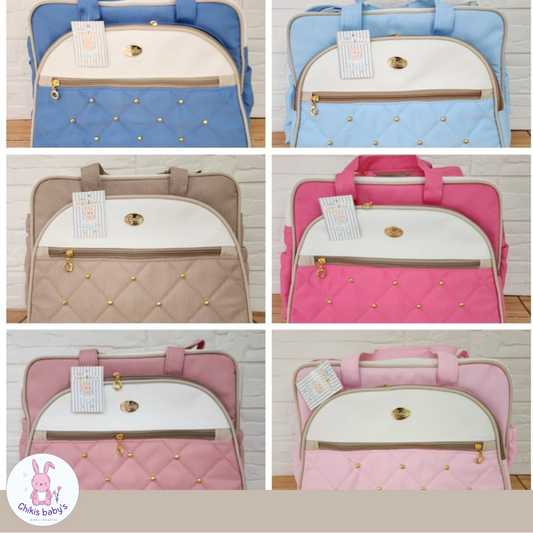 Bolso pañalero perlitas